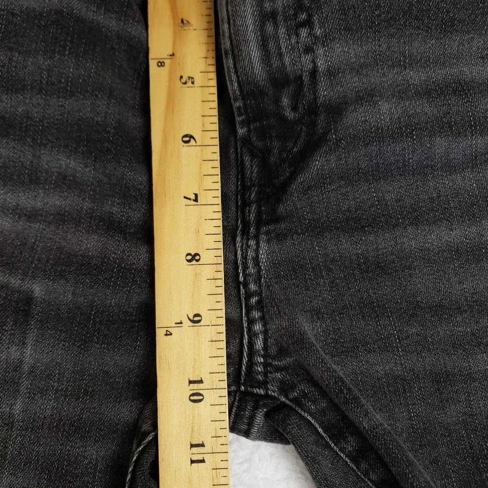American Eagle Airflex+ Mens Skinny Distressed Jeans Washed Black 31x30 Patched